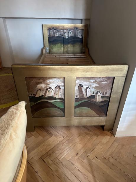 Krásna secesná posteľ 90x200cm, šírka (cm): 90,dĺžka (cm): 200