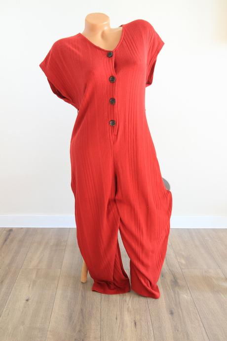 Červený oversize overal, bershka, s, bershka,s