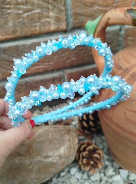 Korálková dvojradová čelenka,