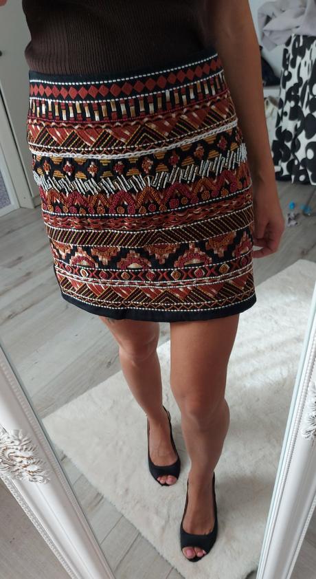 Vzorovana mini sukna h&m, h&m,s