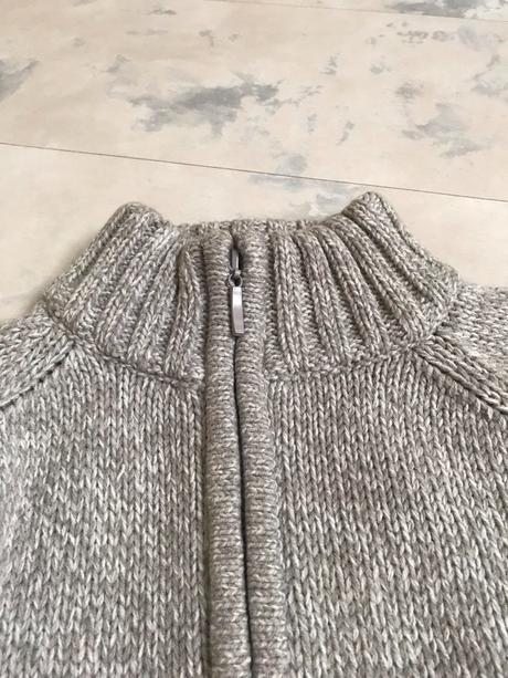 Melírovaný teplý sveter na zips l/xl, bhs,44