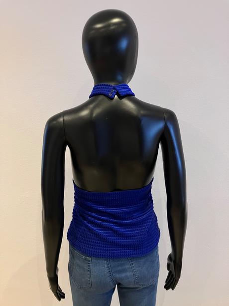 Kráľovskomodrý top okolo krku, m