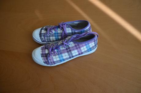 Plátenky fialové káro - v.35, protetika,35