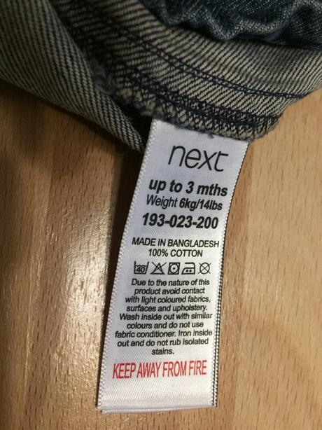 Šaty z tenkej rifloviny, nenosené, v. 0-3 mesiace, marks & spencer,56