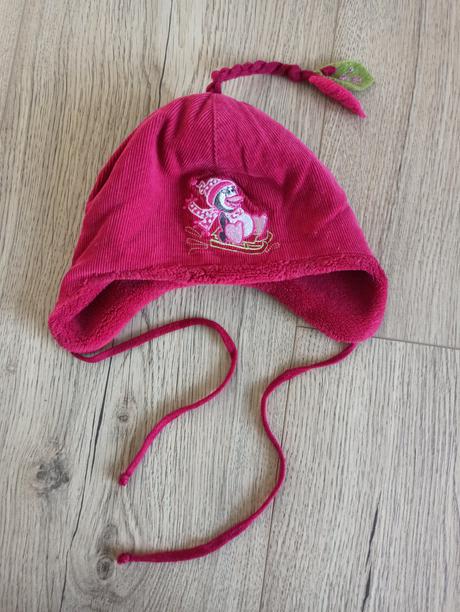 Tmavo ružová zimná čiapka obvod 46-47cm, 74