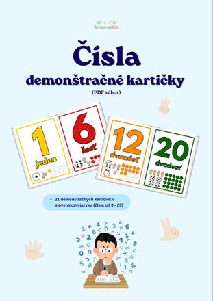Čísla - demonštračné kartičky v slovenskom jazyku, 