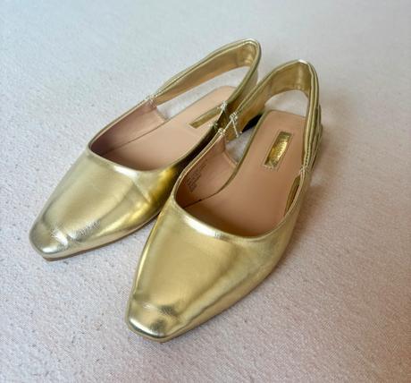 Zlaté slingback balerínky, primark,36