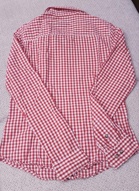 Bielo-červená kockovaná košeľa, gate,s