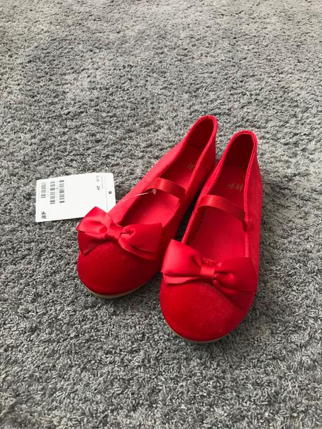 Červené balerínky v.29, h&m,29