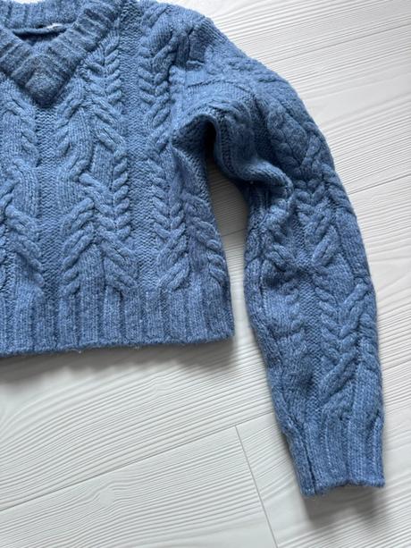 H&m - modrý pulover, h&m,s