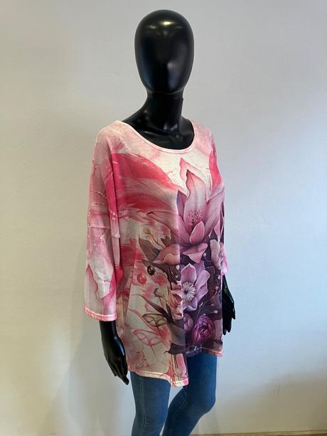 Dámske kvetované oversize svetrové tričko (uni), l / m / s / xl