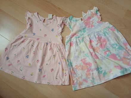 2x nové bavlnené šaty v.74/ 6-9mesiacov, h&m,74