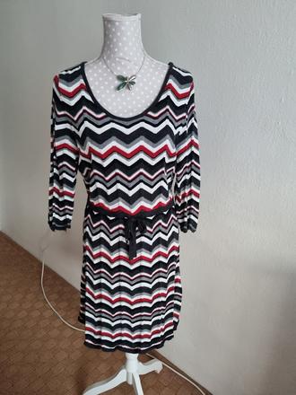 Trojfarebné pletené šaty xl, xl
