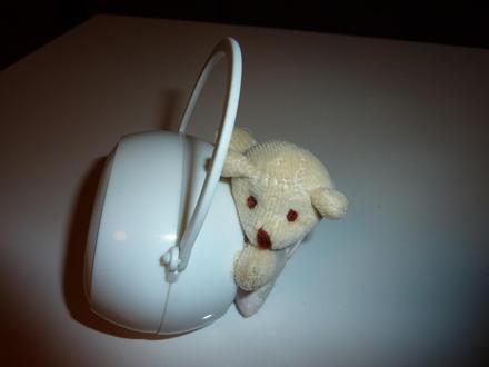 Puzdro na cumlik s malym plysovym mackom, 