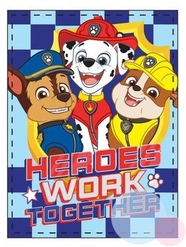 Flísová deka paw patrol rh 4485 modrá,