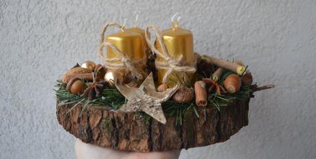 Adventný veniec na dreve zlatý, 