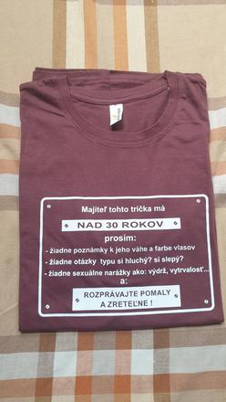 Nove panske tricko , darcek 30tka, xl