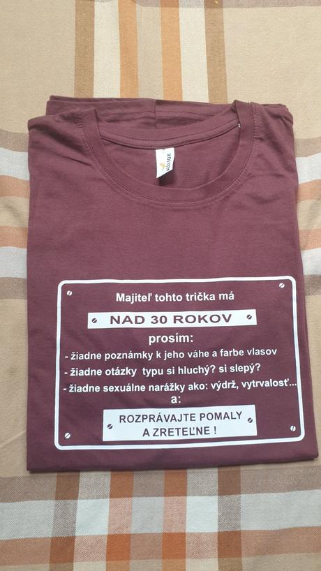 Nove panske tricko , darcek 30tka, xl