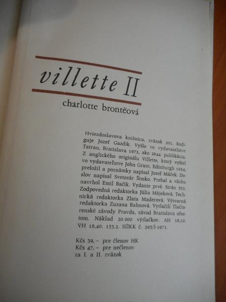 Villette i,ii charlotte bronteová,