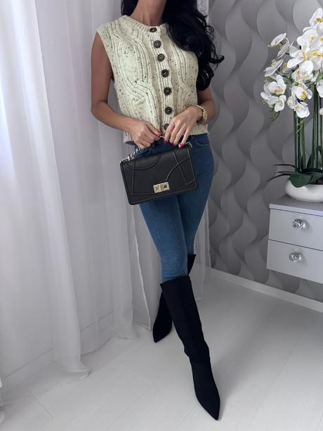 H&m - pletená vesta, h&m,s