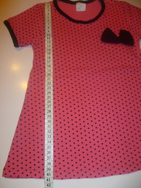 Bodkovaná tunika/šaty s mašlou, 80