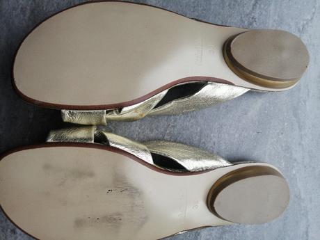 Zlaté šľapky v36 zn sasha fabiani, vd 23cm, 36