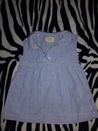 Modré pásikavé detské šaty, lupilu,68