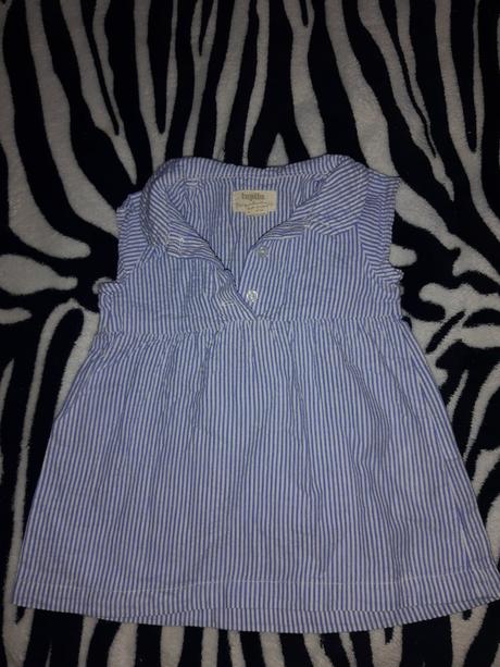 Modré pásikavé detské šaty, lupilu,68