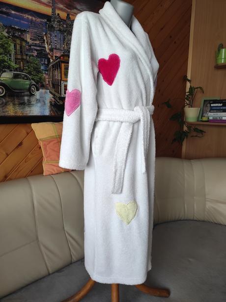 Biely župan so srdiečkami veľ. xs-m, marks & spencer,s