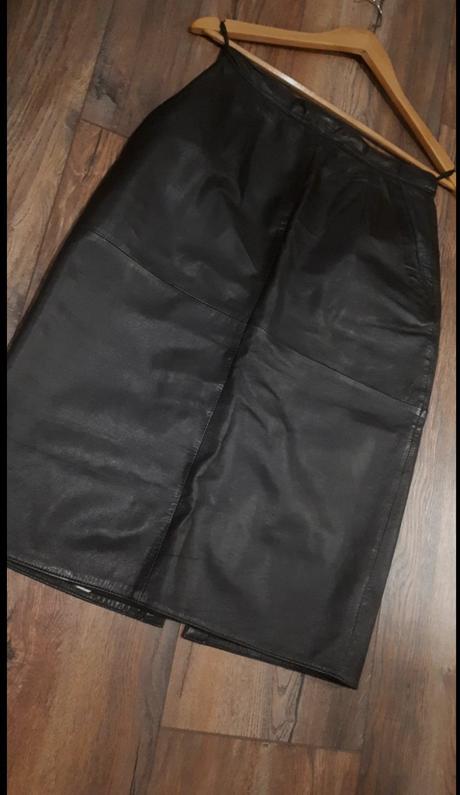 Kožená midi sukňa italia vel 36/38, 38