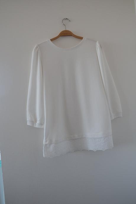 Biele tričko s krajkou, 40