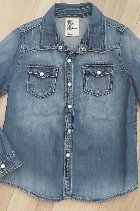 Tenká rifľová košeľa denim, h&m,110