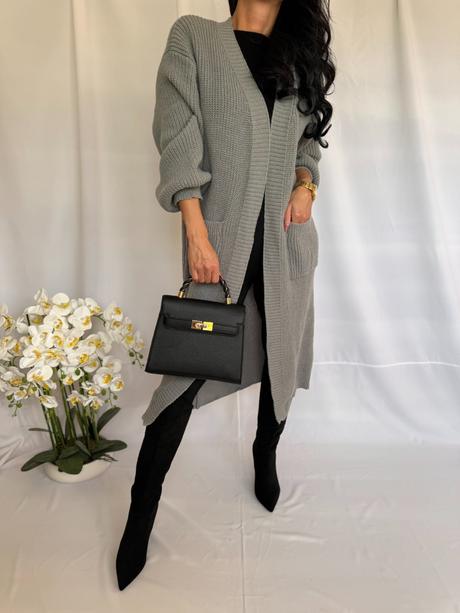 Pletený dlhý kardigán, m