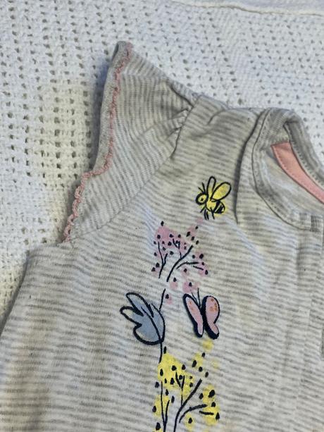 Dievčenský letný overal s motýľmi pásikavý  (68), disney,68