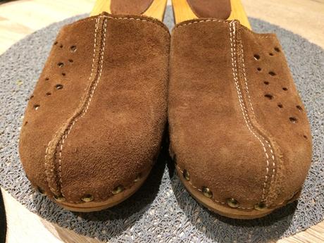 Elegantné dreváky - semišové, zn. buxa, 41