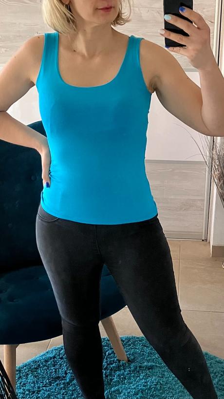 Dámske tielko na široké ramienka modré, m / s