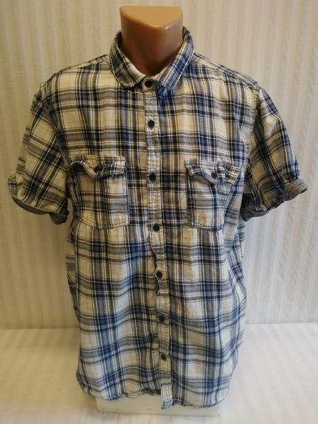 Pánska farebná modrá károvaná košeľa, jean pascale, xl