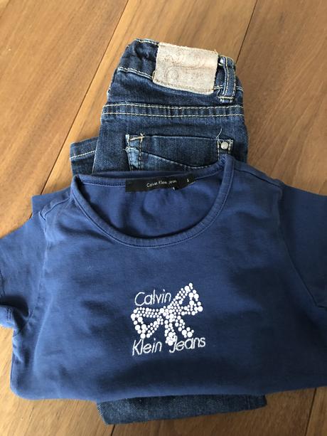 Riflove nohavice zara a tričko ck, zara,98