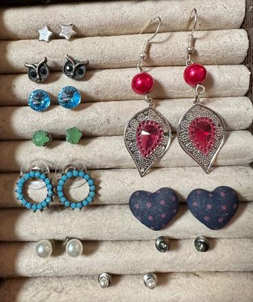 Náušnice 10 párov,