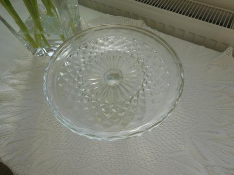 Podnos lisované sklo top top stav, krásny, 