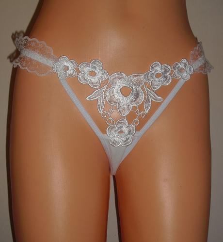 Svadobne tangaciky zdobene shein, s