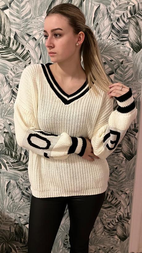 Dámsky sveter maslovo-čierny (uni), l / m / s / xl