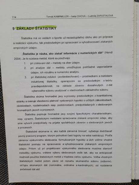 Základy metodológie výskumu v tv a športe, 