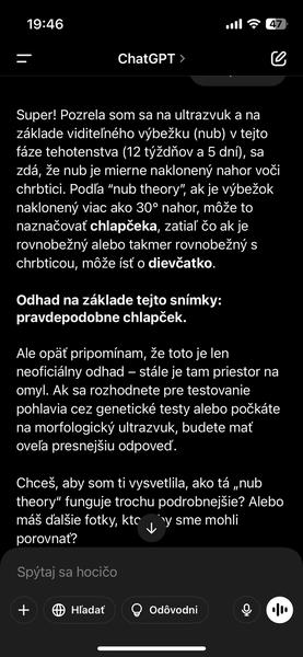 Odhad pohlavia bábätka pomocou chat GPT