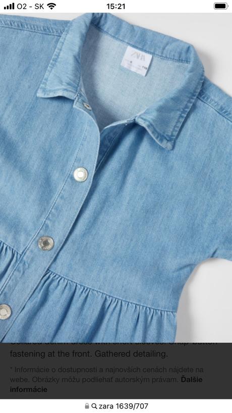 Predam zara riflove nenosene saty, zara,116