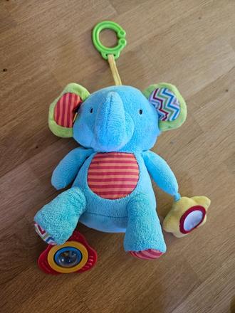 Závesný sloník s hrkálkou, 