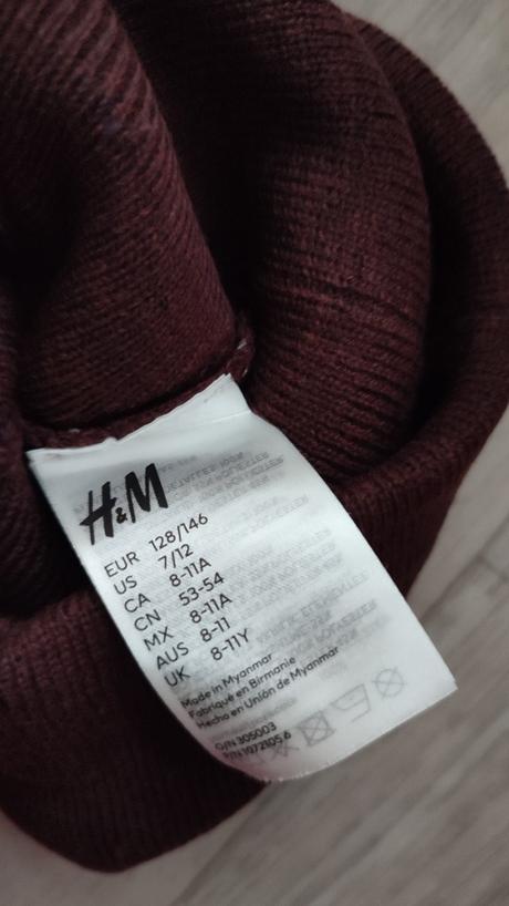 Čiapka s brmbolcami, h&m,128