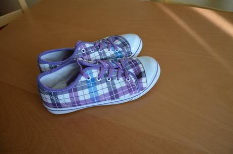 Plátenky fialove káro - v.33, protetika,33