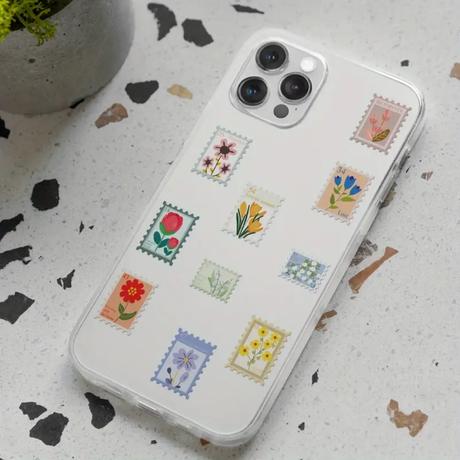 Samolepky poštové známky s kvetmi 20ks, 