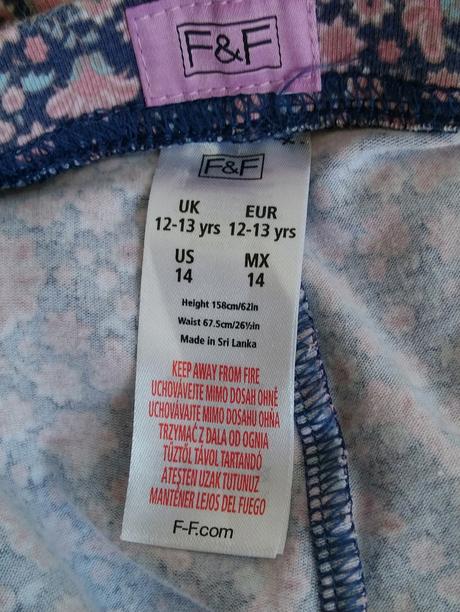 Dievčenské legíny s kvetinovým vzorom, f&f, f&f,158